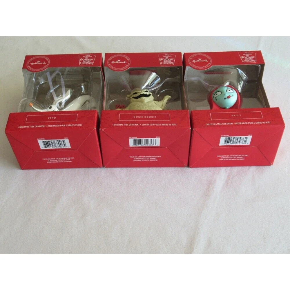 Hallmark ZERO SALLY OOGIE BOOGIE Nightmare Before Christmas 3 Ornaments Disney